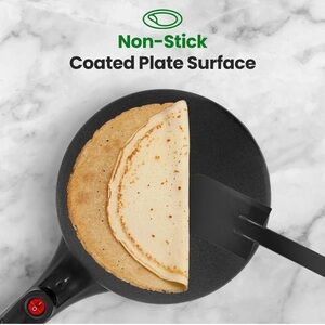 Nutrichef Crepe Maker 8-inch Nonstick Cooktop w/ On-Off Switch *NEW* No Spatula